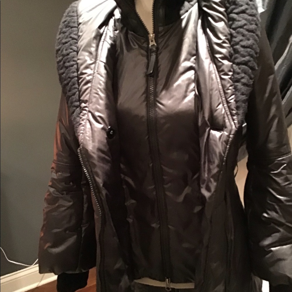 Black knee length Mackage down coat - Picture 6 of 7